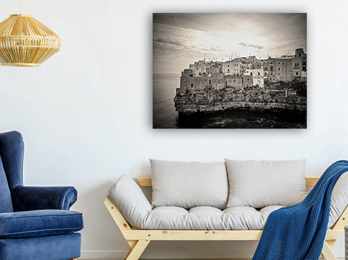 Polignano a Mare typical houses on the bay beach in Salento Italy by sergiopazorama