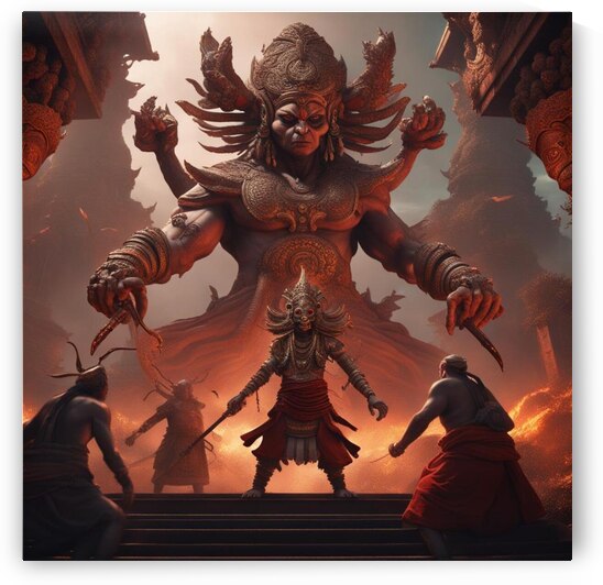 Ancient Demon attacking monks 1 by BIF