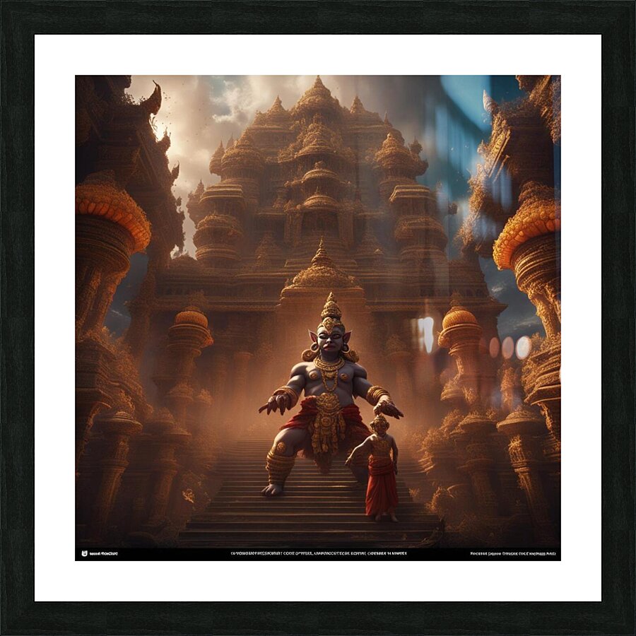God taking different form to grant wish  Picture Frame print