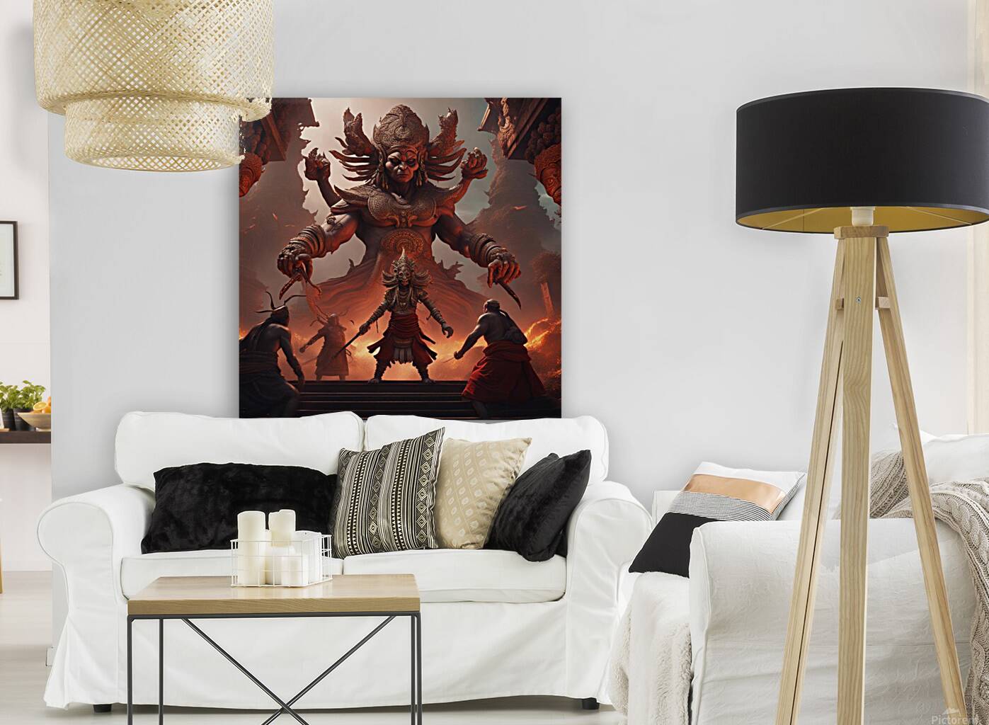 Ancient Demon attacking monks 1 Reproduction