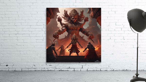 Ancient Demon attacking monks 1 Wall Preview