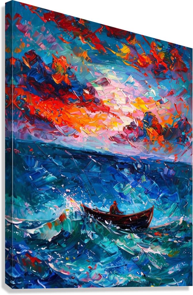 Voyage Under a Vibrant Sky Canvas Print