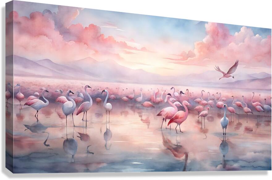 Flamingo Harmony Pastel Dawn Canvas Print