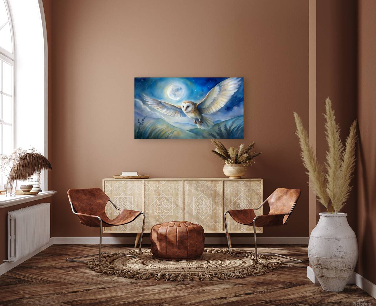 Moonlit Owl Flight Reproduction