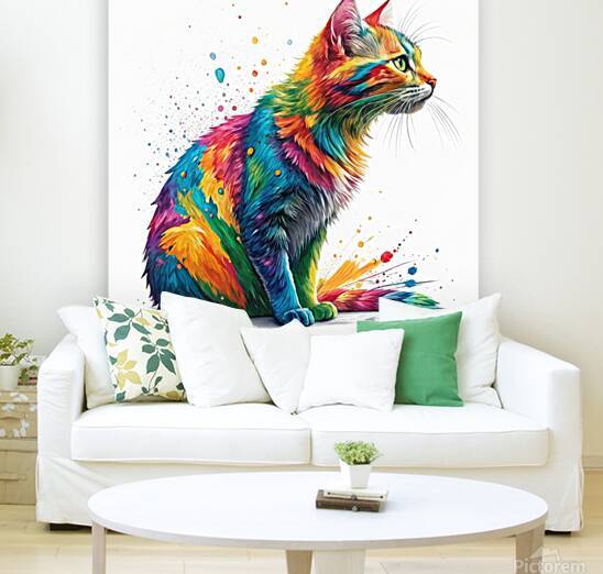 Vivid Whiskers – A Splash of Color by VintageBioCanvas Studio