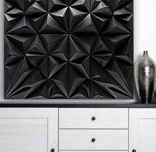  Geometric Depths or Shadowed Facets by VintageBioCanvas Studio