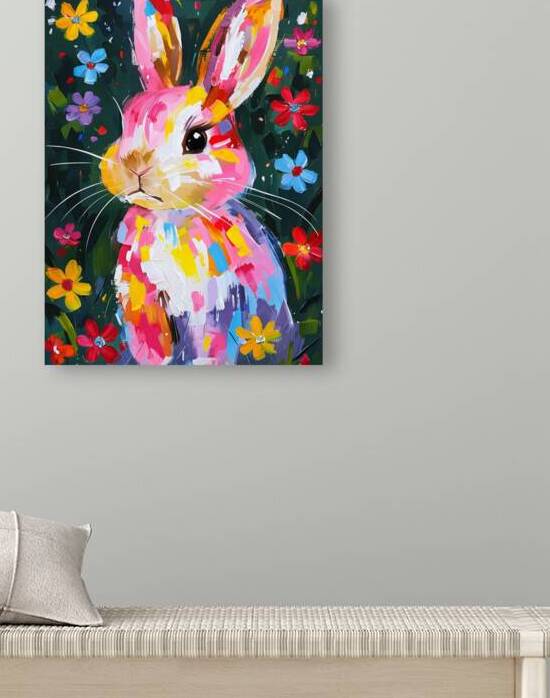 Bunny in Bloom by VintageBioCanvas Studio