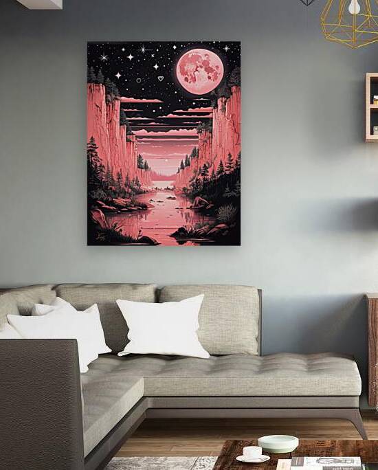 Canyon of the Pink Moon by VintageBioCanvas Studio