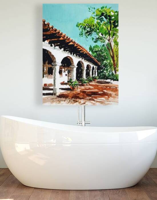 Rustic Building With Archways And Lush Greenery Surrounding by VintageBioCanvas Studio