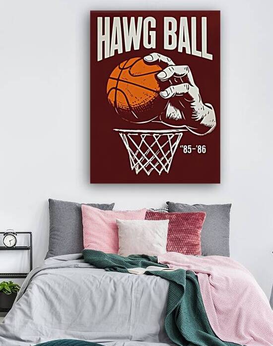 Vintage Poster Featuring Bold Text And A Stylized Basketball Hand by VintageBioCanvas Studio
