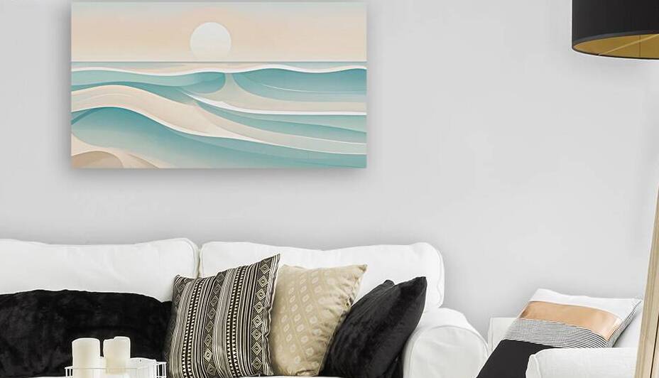 Serene Waves at Sunset Reproduction