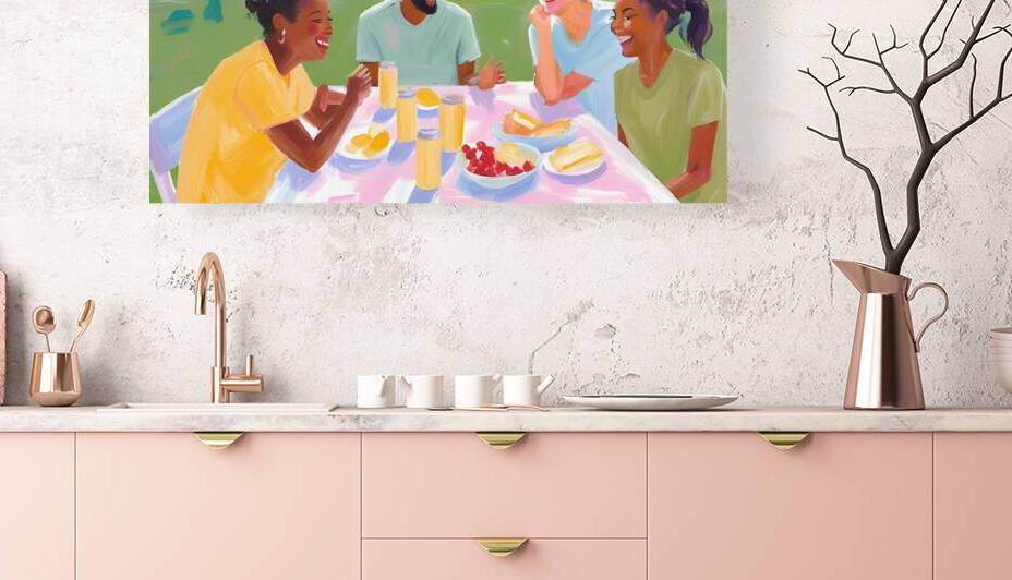 Joyful Park Picnic by VintageBioCanvas Studio