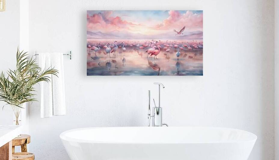 Flamingo Harmony Pastel Dawn Reproduction