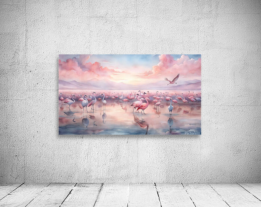 Flamingo Harmony Pastel Dawn Wall Preview