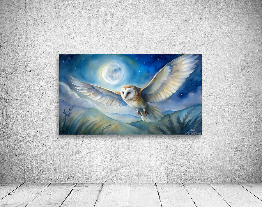 Moonlit Owl Flight Wall Preview