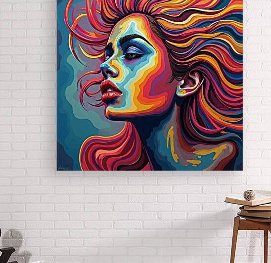Vibrant Abstract Portrait Art – Colorful Modern Face Painting by DigiCrafter