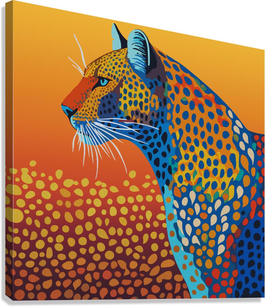 Abstract Vibrant Leopard Art