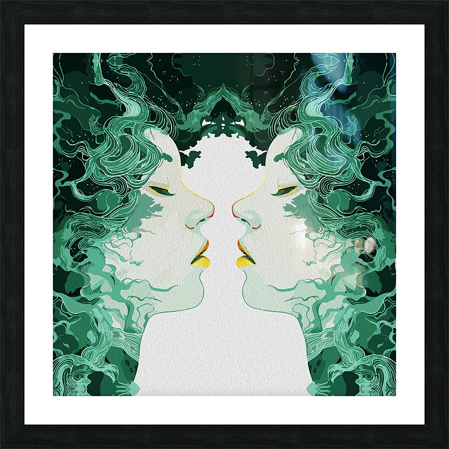 Ethereal Duality – Surreal Mirror Reflection Picture Frame print