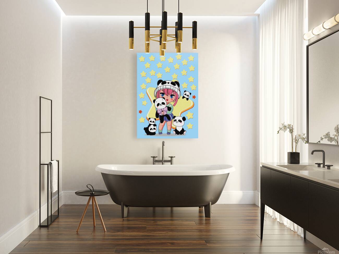 Creative Anime Wall Art | Girls Animal Companions 19 Reproduction