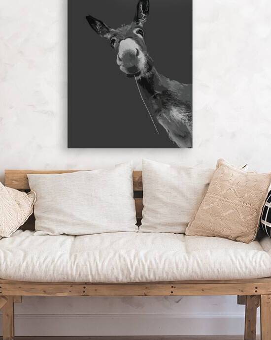 Funny Donkey Grayscale Portrait Art by Ramy Salah Hefny