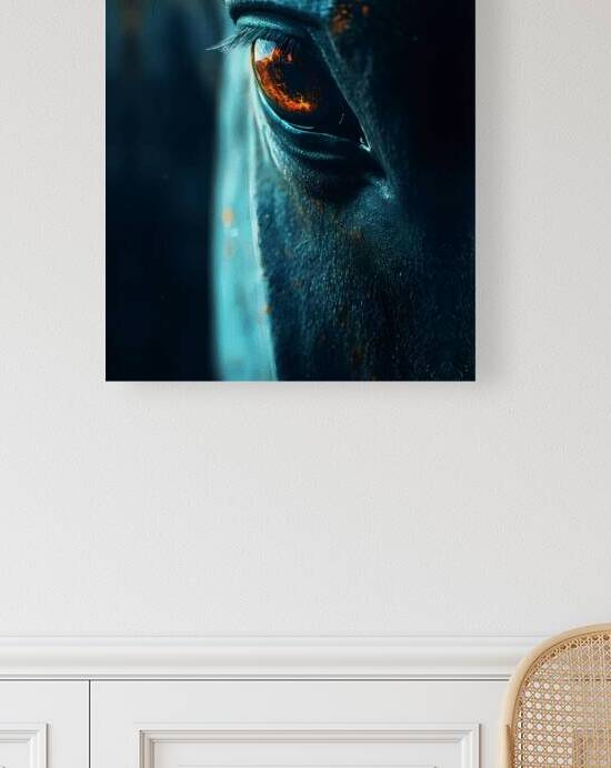 Majestic Horse Eye Wall Art – Dramatic Close-Up Reflection Modern Animal Print by Ramy Salah Hefny
