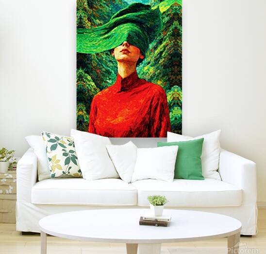 Symbolic Blindfolded Woman Nature Fusion Impasto by Ramy Salah Hefny