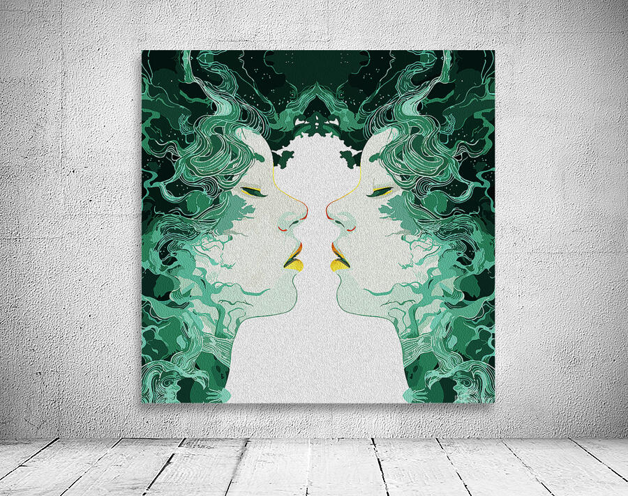 Ethereal Duality – Surreal Mirror Reflection Wall Preview