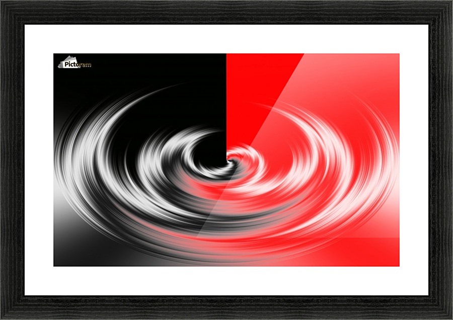 Black White Red Abstraction Picture Frame print