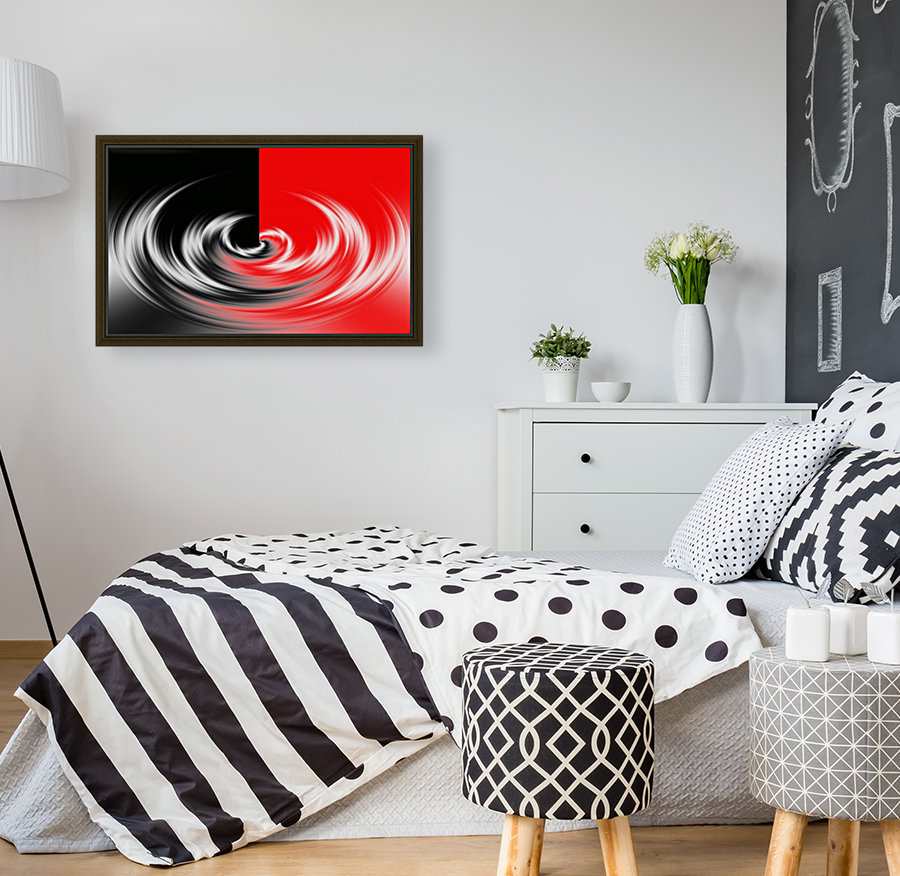 Black White Red Abstraction Reproduction