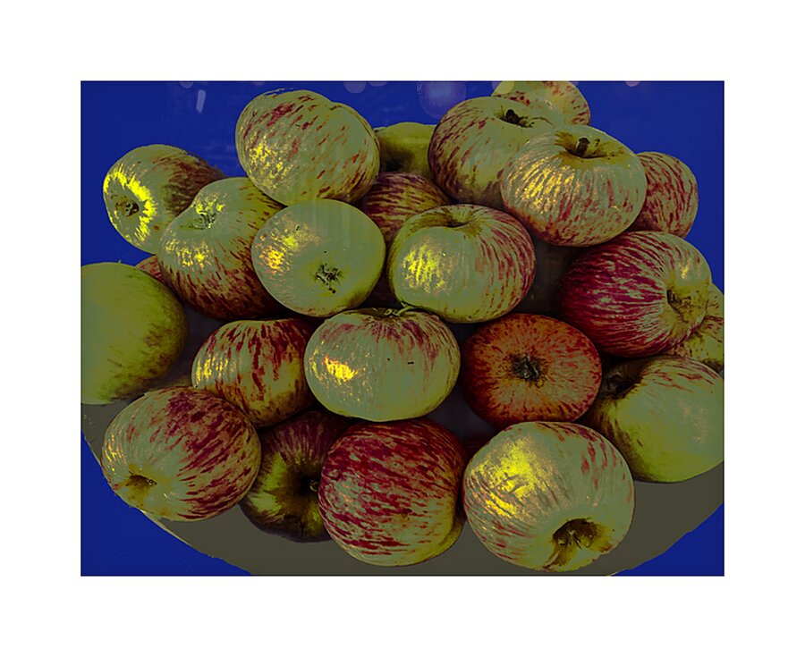 Apples on Blue Picture Frame print