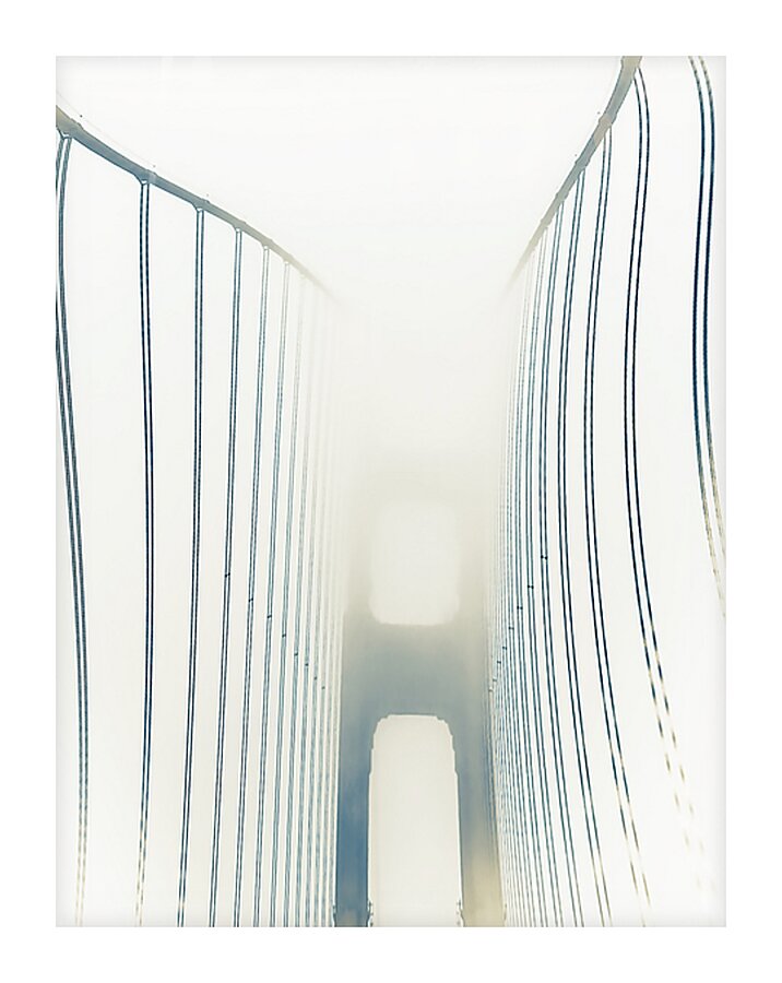 Golden Gate Bridge in the Windy Fog Picture Frame print