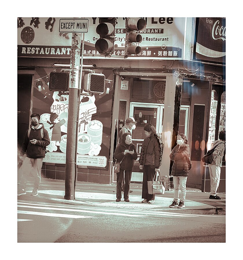 On the Corner - Chinatown SF  Picture Frame print