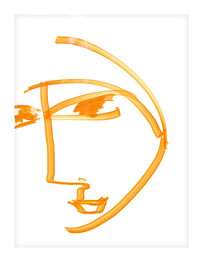 Line Portrait - Tangerine Picture Frame print