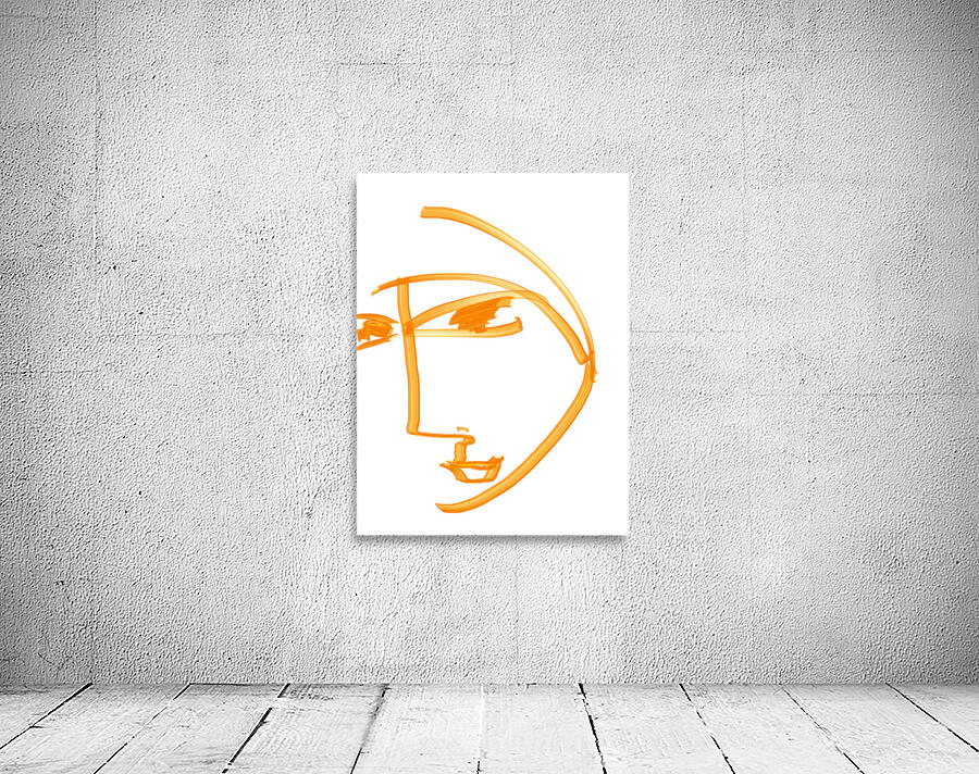 Line Portrait - Tangerine Wall Preview