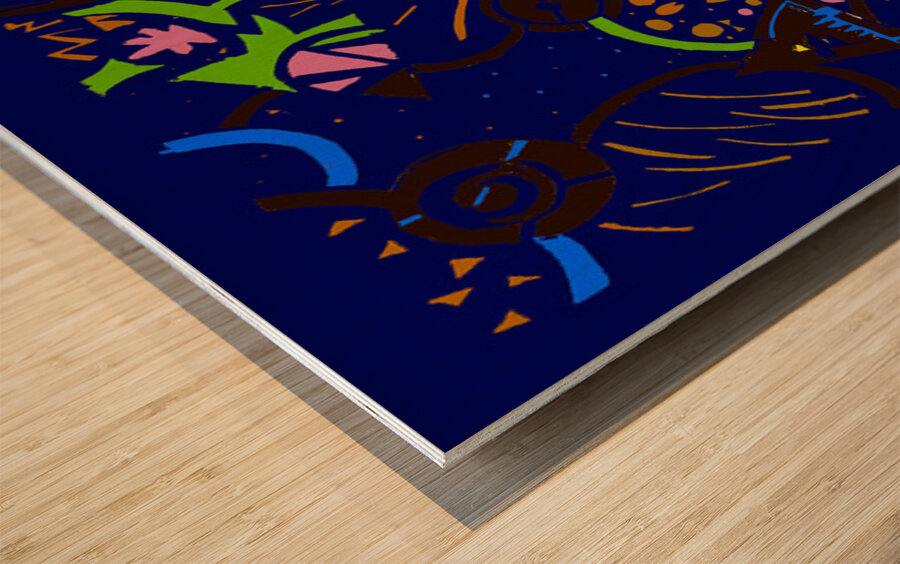 Ka-Boom Blues Wood print