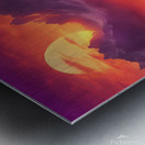  the sun setting over towering mountain peaks Metal print