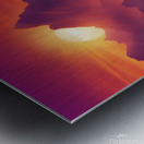  the sun setting over towering mountain 1 Metal print