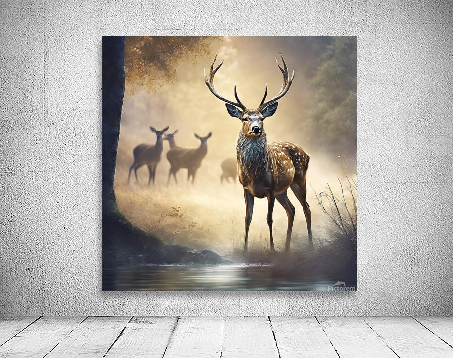 a deer. An expression of the freedom of animals and the beauty of nature. Wall Preview