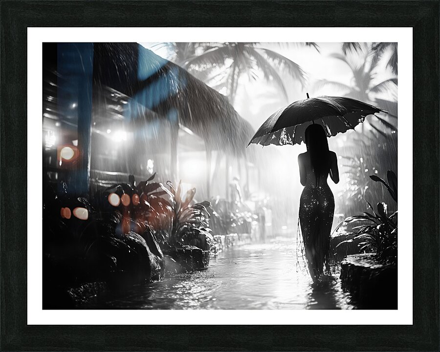 Under torrential downpour Picture Frame print