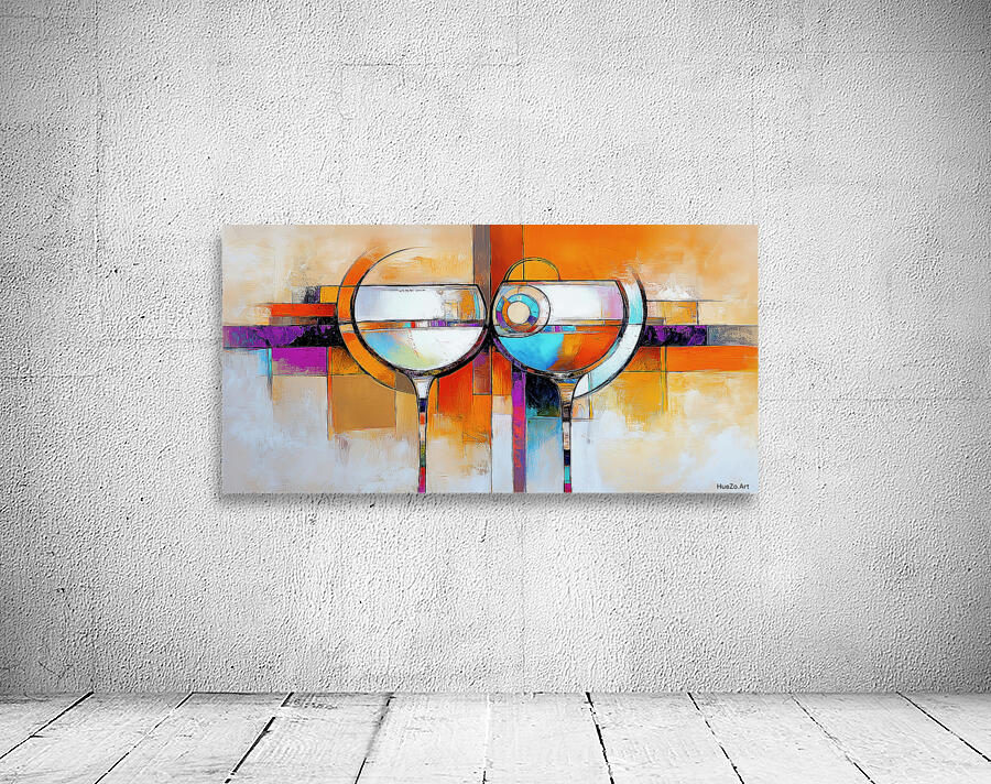 Kissing Wine Glasses Wall Preview