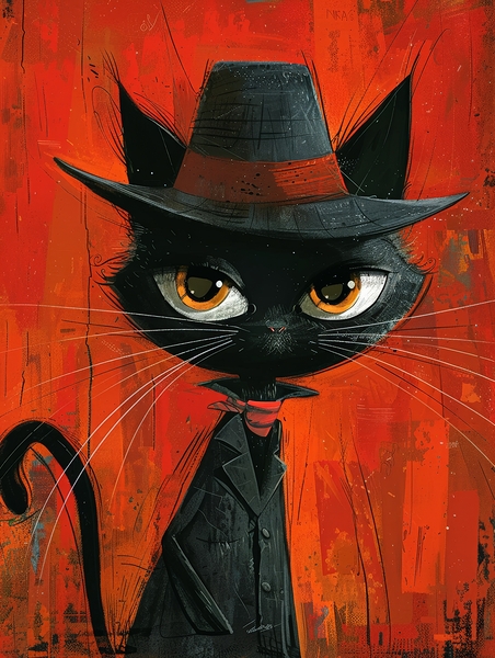 Harlem Whiskers: A Feline Fusion of Culture and Style Digital Download