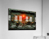 Enchanted Harbor at Dusk: A Wax Art Odyssey Acrylic Print