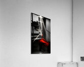 Fine Art High Contrast Photography Dancer Mid Leap Spotlight Red Color Accent Dramatic Movement Art Acrylic Print