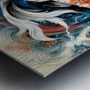 Serenity Amidst Chaos: The Koi Fish Enigma Metal print