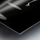 Fine Art High Contrast Photography Dancer Mid Leap Spotlight Red Color Accent Dramatic Movement Art Metal print