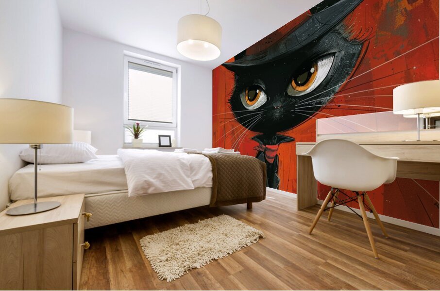 Harlem Whiskers: A Feline Fusion of Culture and Style Mural print