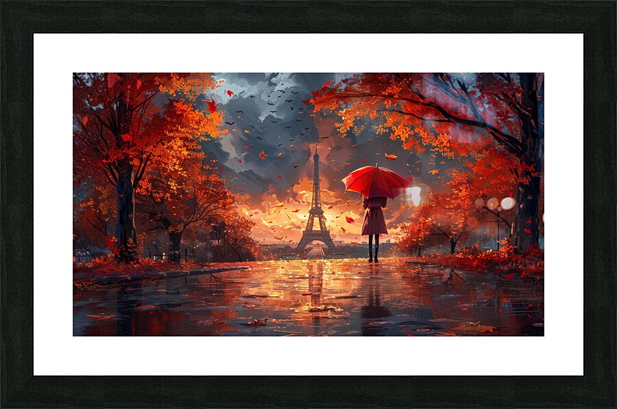 Autumn Serenity by the Eiffel Tower Picture Frame print