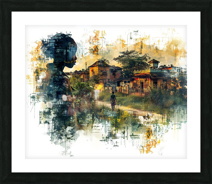 Digital Streams Watercolor Dreams: Visions of African-American Essence Picture Frame print