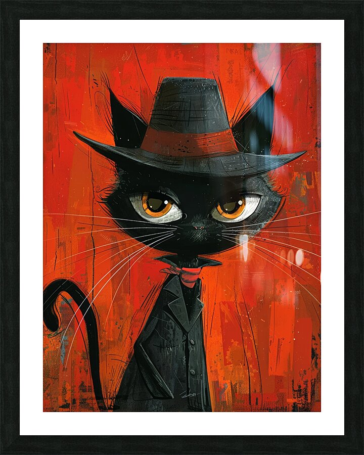 Harlem Whiskers: A Feline Fusion of Culture and Style Picture Frame print