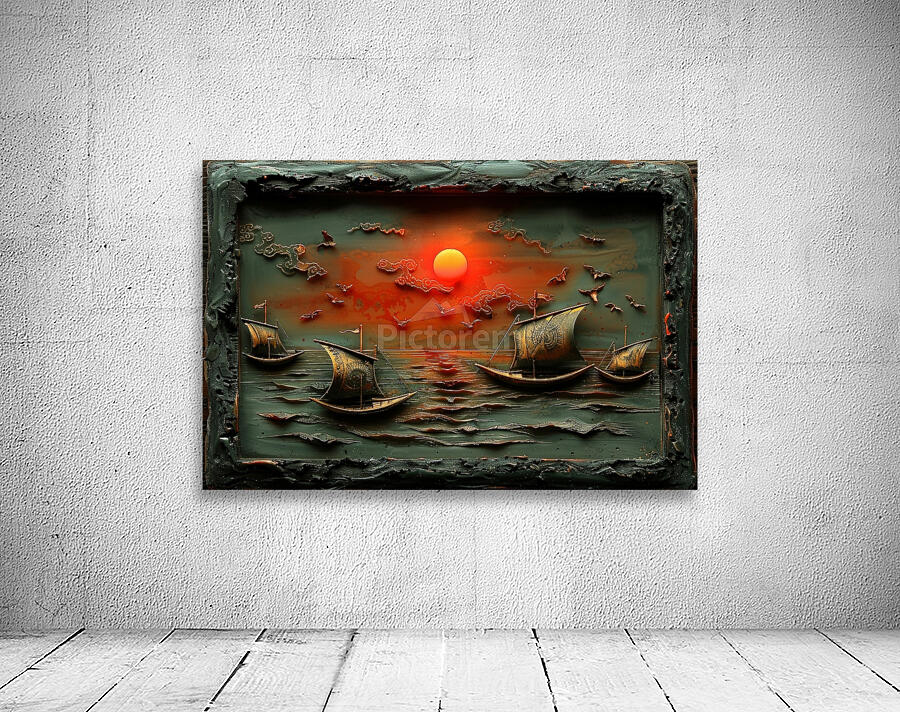 Enchanted Harbor at Dusk: A Wax Art Odyssey Wall Preview